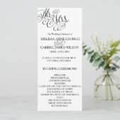 Classic Mr. & Mrs. Wedding Program Programm (Stehend Vorderseite)