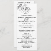 Classic Mr. & Mrs. Wedding Program Programm (Vorne/Hinten)