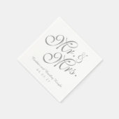 Classic Mr. und Mrs. Gray Wedding Paper Napkins Serviette (Ecke)