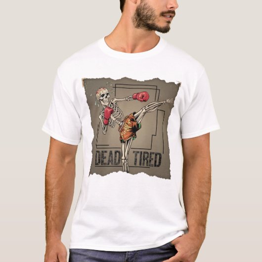 Classic Muay Thai Skeleton Fighter T - Shirt (Vorderseite)