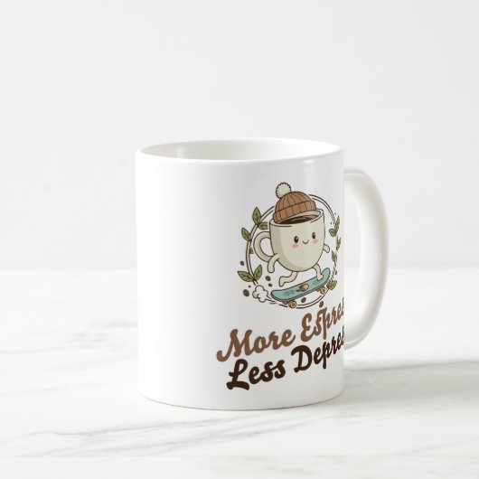 Classic Mug - More Espresso. Less Depresso. Kaffeetasse (VorderseiteRechts)