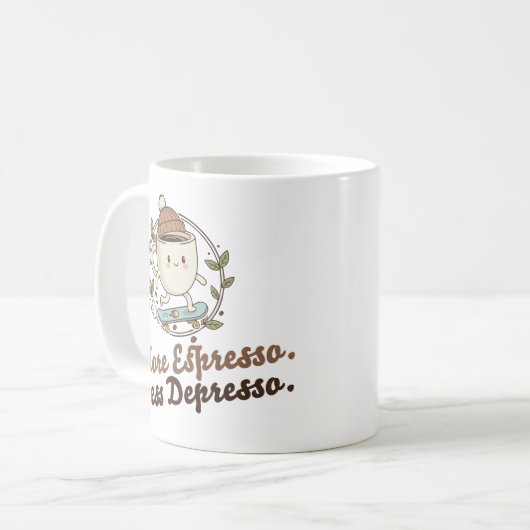 Classic Mug - More Espresso. Less Depresso. Kaffeetasse (Vorderseite Links)