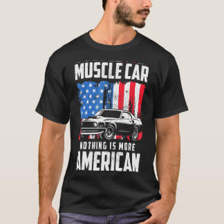 Classic Muscle Car Flag 4. Juli V8 Motor Auto En T-Shirt