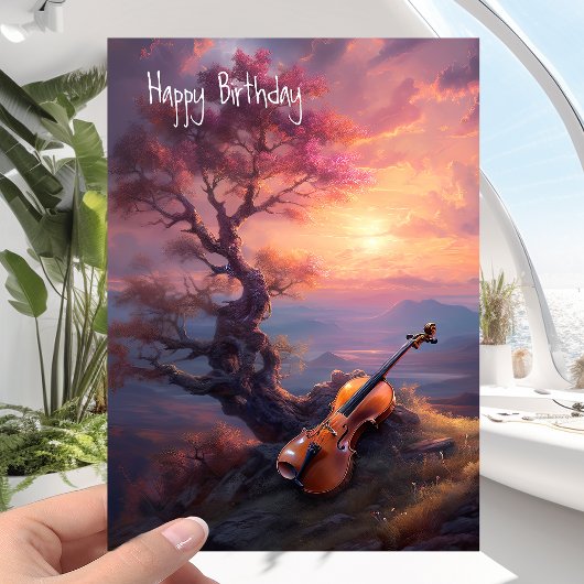 Classic Music Lover oder Violinist Bonsai Birthday Karte