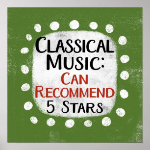 Classic Music Review 5 Stars Poster Wall Art