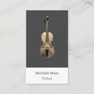 Classic Music Violin Performer Gray Visitenkarte