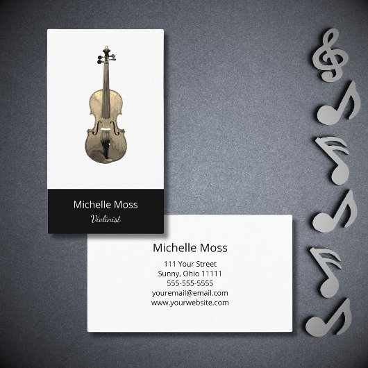 Classic Music Violinist Elegant Violin Performer Visitenkarte