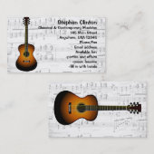 Classic Musician Guitarist Business Card Visitenkarte (Vorne/Hinten)
