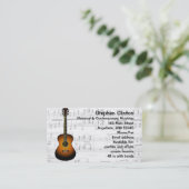 Classic Musician Guitarist Business Card Visitenkarte (Stehend Vorderseite)