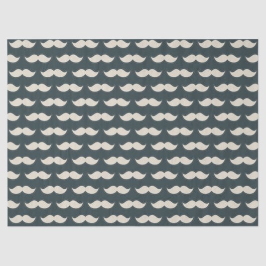 Classic Mustache Pattern on Black Seidenpapier (Vorderseite)