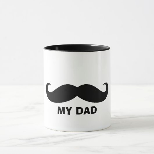 Classic Mustache Tasse - Black & White Design Papa (Zentrum)