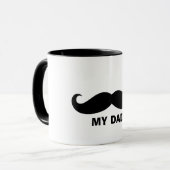 Classic Mustache Tasse - Black & White Design Papa (Vorderseite Links)