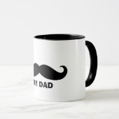 Classic Mustache Tasse - Black & White Design Papa (VorderseiteRechts)