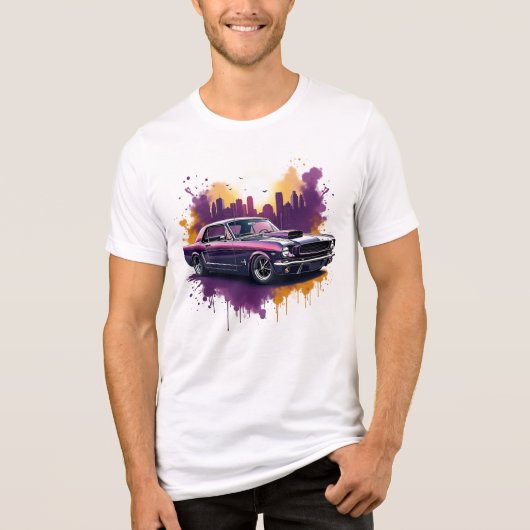 Classic Mustang Muscle Car T-Shirt Tri-Blend Shirt (Vorderseite)