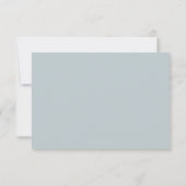Classic Mute Blue Elegante Wedding RSVP Karte (Rückseite)