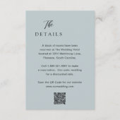 Classic Mute Blue QR Code Elegante Hochzeit Begleitkarte (Vorderseite)