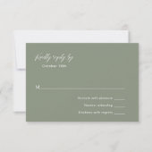 Classic Mute Green Elegant Wedding RSVP Karte (Vorderseite)