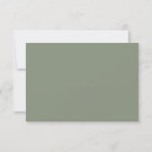 Classic Mute Green Elegant Wedding RSVP Karte (Rückseite)