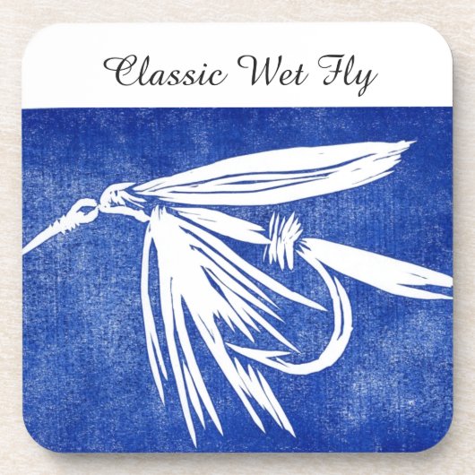 "Classic Nass Fly - Blue" Foreut Fly Untersetzer (Vorderseite)