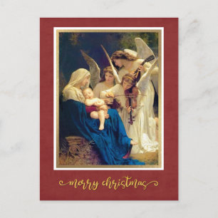 Classic Nativity Angels Music "Merry Christmas" Feiertagspostkarte