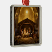 Classic Nativity Scene Christmas Metal Ornament (Rechts)