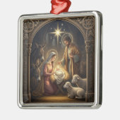 Classic Nativity Scene Christmas Ornament Aus Metall (Links)