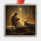 Classic Nativity Scene Christmas Ornament Aus Metall (Vorne)