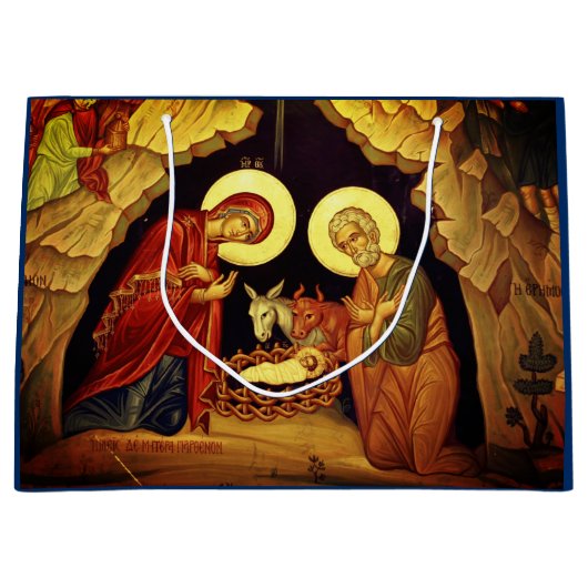 CLASSIC NATIVITY SCENE GIFT BAG FÜR CHRISTMAS GROßE GESCHENKTÜTE (Vorderseite)