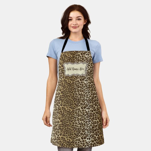 Classic Natural Leopard Muster Custom mit/ Name Schürze (Getragen)