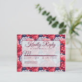 Classic Nature Peonies Flower Autumn Wedding  RSVP Karte (Stehend Vorderseite)
