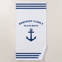 Classic Nautical Anchor Family Beach House Weiß