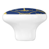 Classic Nautical Gold Blue Keramikknauf (Seitenansicht)