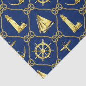 Classic Nautical Gold Blue Seidenpapier (Detail)