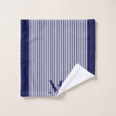 Classic Nautical Navy Blue Luxe Badhandtuch Set (Waschlappen)