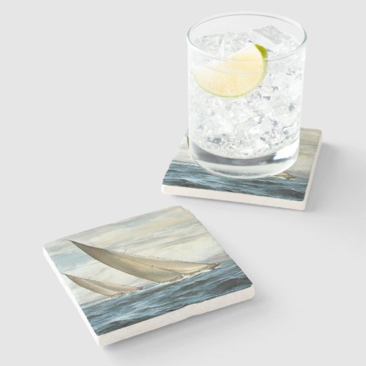 Classic Nautical Painting Steinuntersetzer (Seitenansicht)