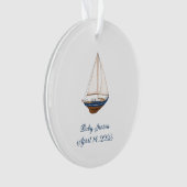 Classic Nautical Sailboat Baby's First Christmas Ornament (Vorderseite)