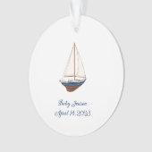 Classic Nautical Sailboat Baby's First Christmas Ornament (Vorderseite)