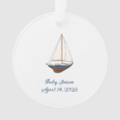 Classic Nautical Sailboat Baby's First Christmas Ornament (Vorderseite)