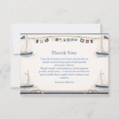 Classic Nautical Sailboat Birthday Dankeskarte (Vorderseite)