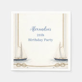 Classic Nautical Sailboat Birthday Serviette (Vorderseite)