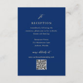 Classic Navy and Cream Elegant QR Code Wedding Begleitkarte (Vorderseite)