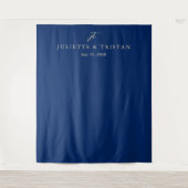Classic Navy and Cream Elegant Wedding Backdrop Wandteppich (Vorderseite)