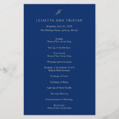 Classic Navy and Cream Elegant Wedding Program (Vorderseite)