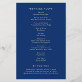 Classic Navy and Cream Elegant Wedding Program Flyer (Hinten)