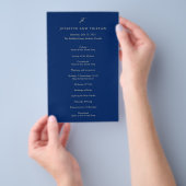 Classic Navy and Cream Elegant Wedding Program Flyer (Handgriff)