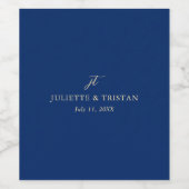 Classic Navy and Cream Elegant Wedding Weinetikett (Einzelnes Label)