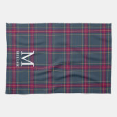 Classic Navy and Red Tartan Plaid Christmas Geschirrtuch (Horizontal)