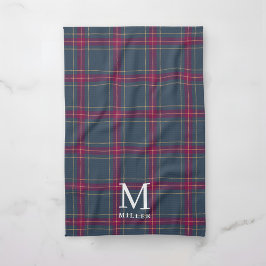 Classic Navy and Red Tartan Plaid Christmas Geschirrtuch