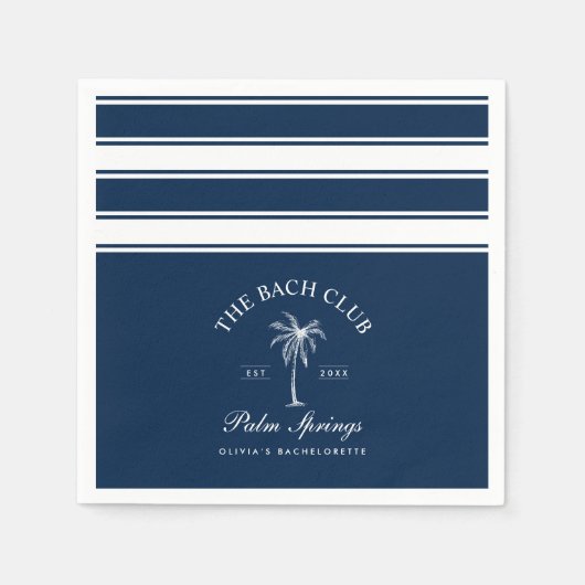 Classic Navy Beach Bachelorette Serviette (Vorderseite)