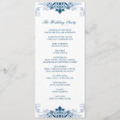 Classic Navy Blauer Elegant Details zur Hochzeit Programm (Vorderseite)